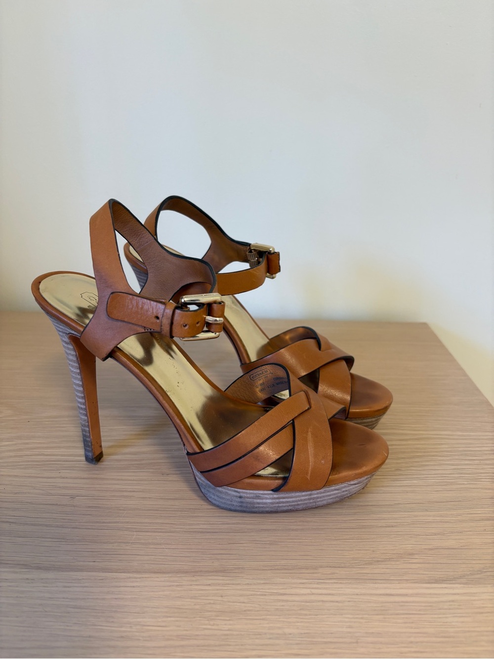 Coach Dani Vegan Leather Strappy Pumps 8.5